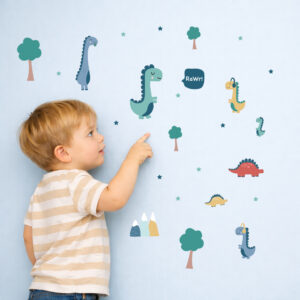 dinosaur wallstickers på barneromsvegg