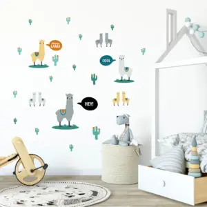 Lama wallstickers på barnerom