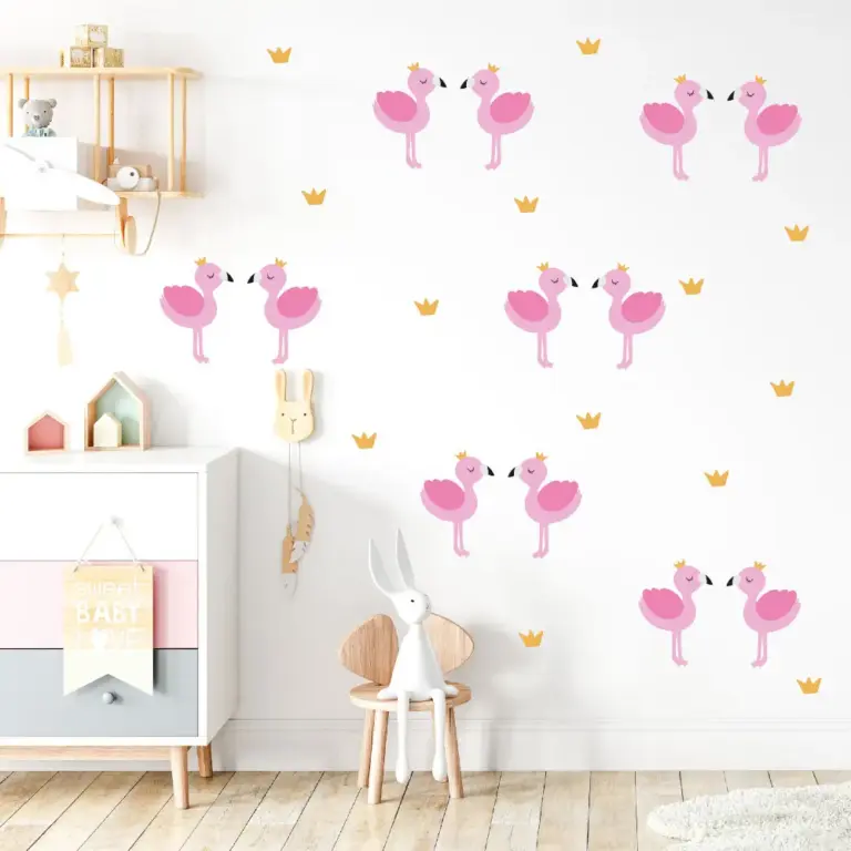 Flamingo wallstickers på barnerom