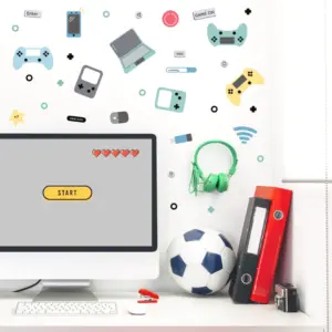 Gaming wallstickers over skrivebord