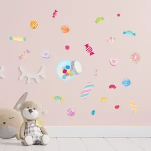 Godteri wallstickers på barnerom