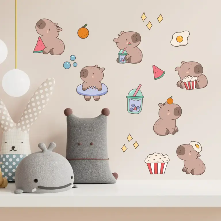 Capybara wallstickers på barnerom
