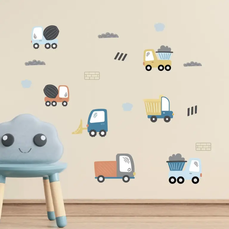 Gravemaskiner wallstickers på barnerom