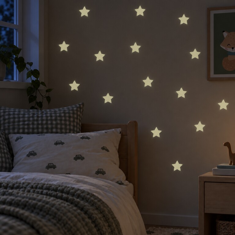 Selvlysende wallstickers: Stjerner