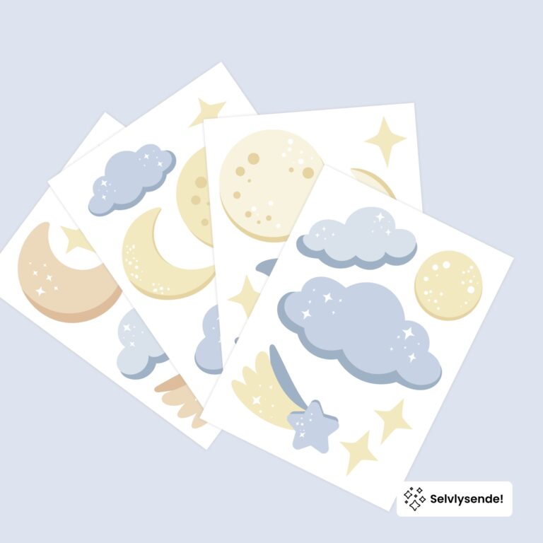 vifte visning av wallstickers med nattehimmel