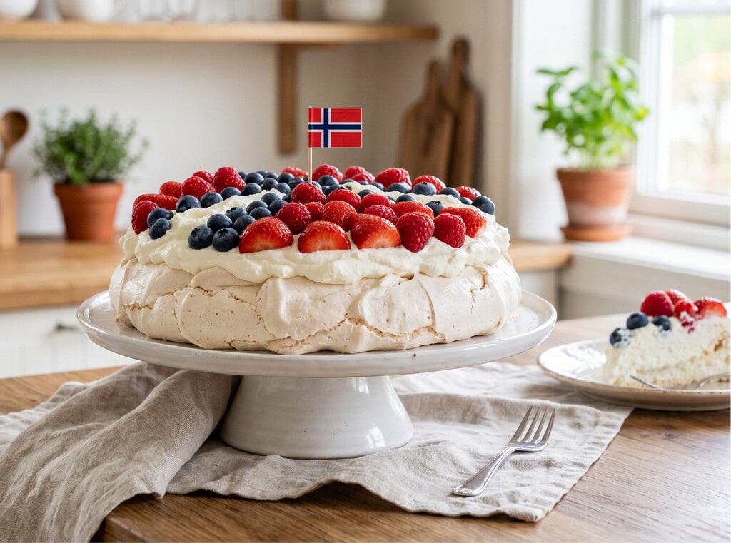 Allergivennlige kaker til 17. Mai for småbarnsforeldre 2 17mai pavlova closeup