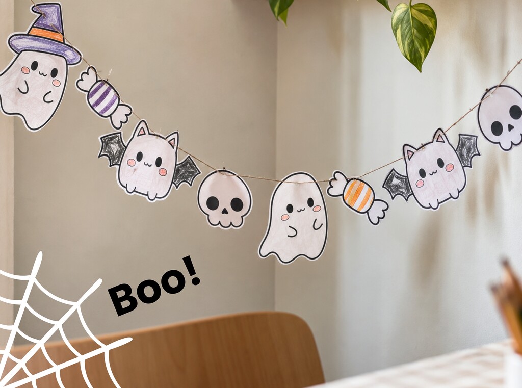 Halloween-verksted for barn 2 Diy halloween-girlander